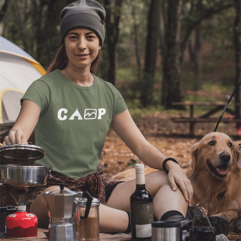 This soft and comfortable tee is the ultimate must-have for anyone who loves the great outdoors. Made from high-quality materials, this t-shirt is built to withstand even the toughest of camping trips.